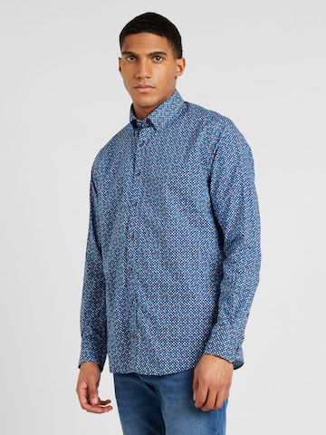 bugatti Slim fit Button Up Shirt in Blue: front