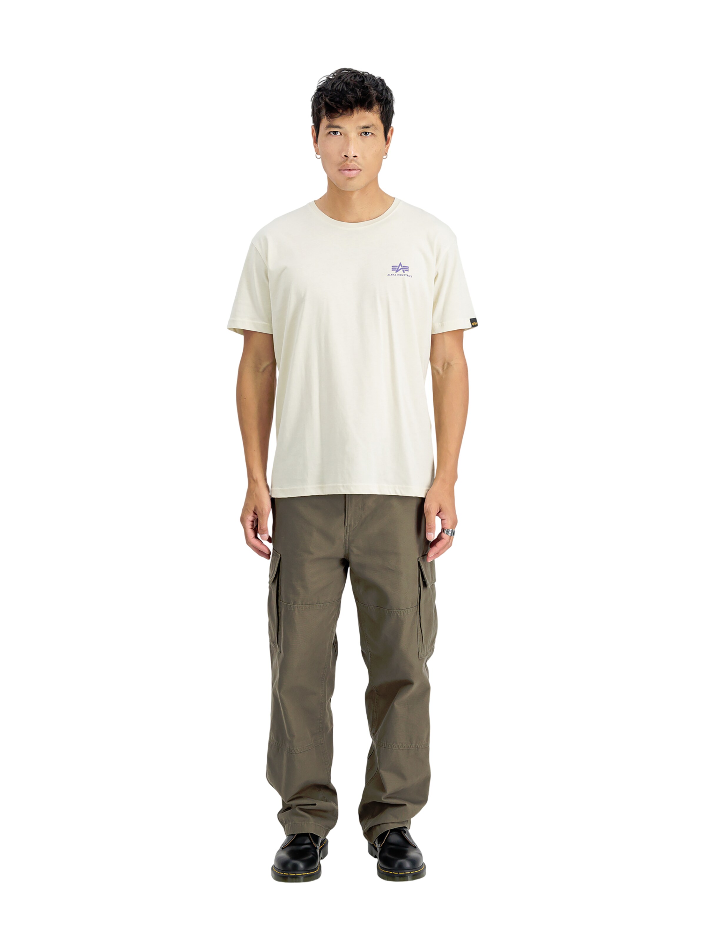 ALPHA INDUSTRIES Shirt 'Basic Small Logo'‌‌ in Weiß: Vorderseite