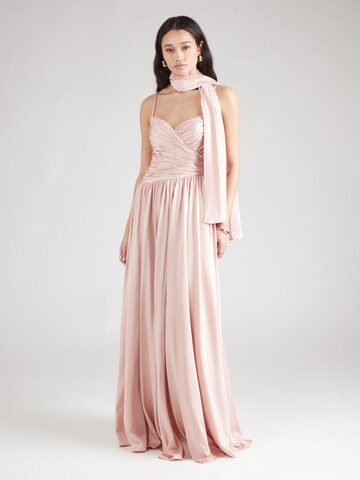 Unique Evening Dress in Pink: front