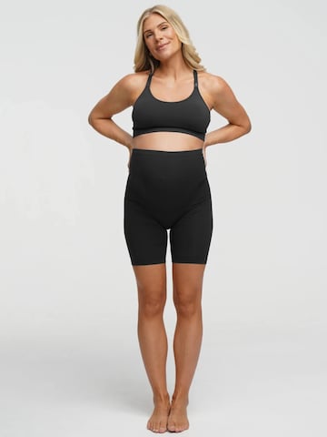 cfab (formerly creamy fabrics) Skinny Byxa 'Seamless Umstandsshorts mit hohem Bund' i grå: framsida