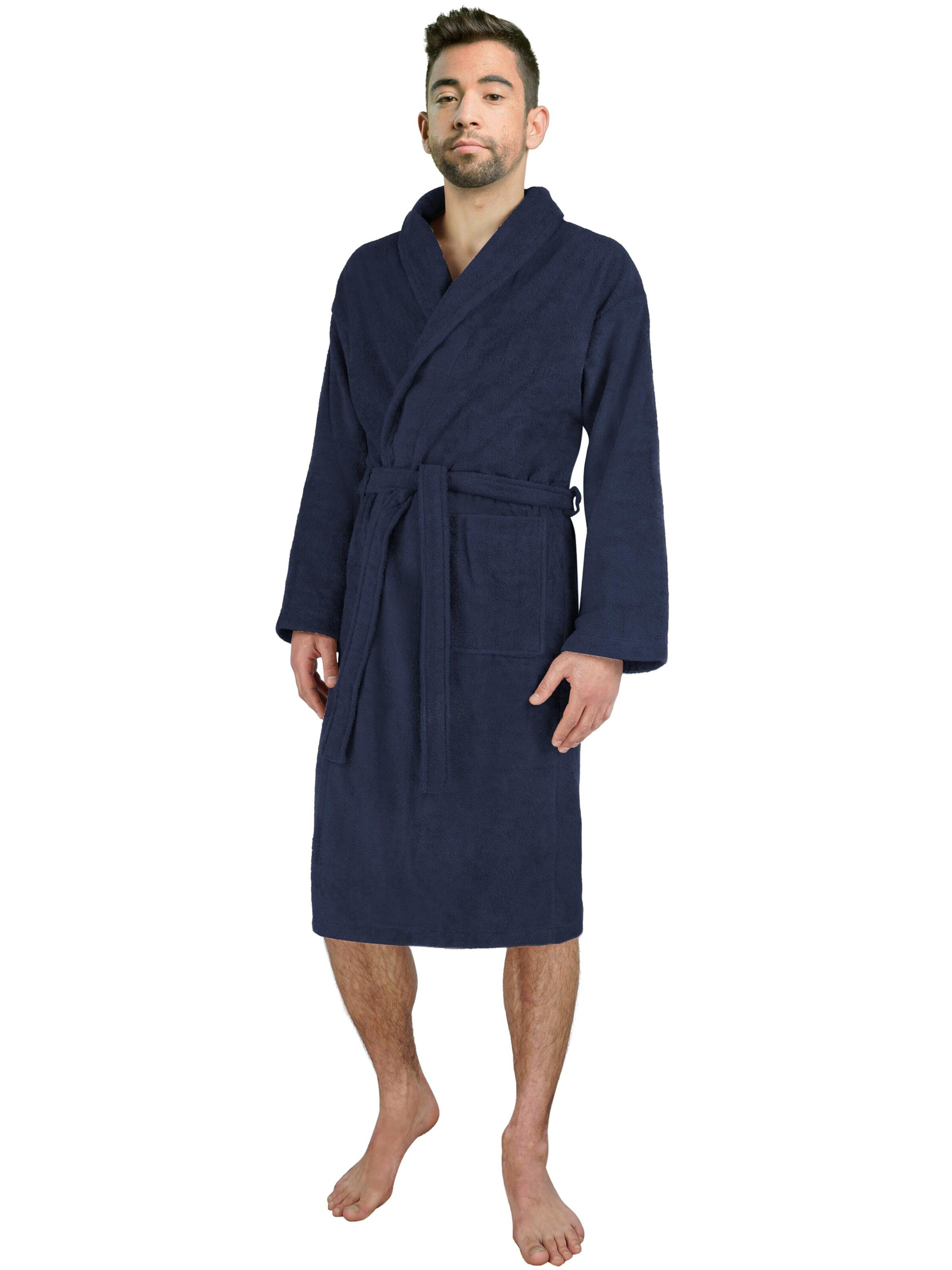 normani Badjas lang  in Blauw: voorkant