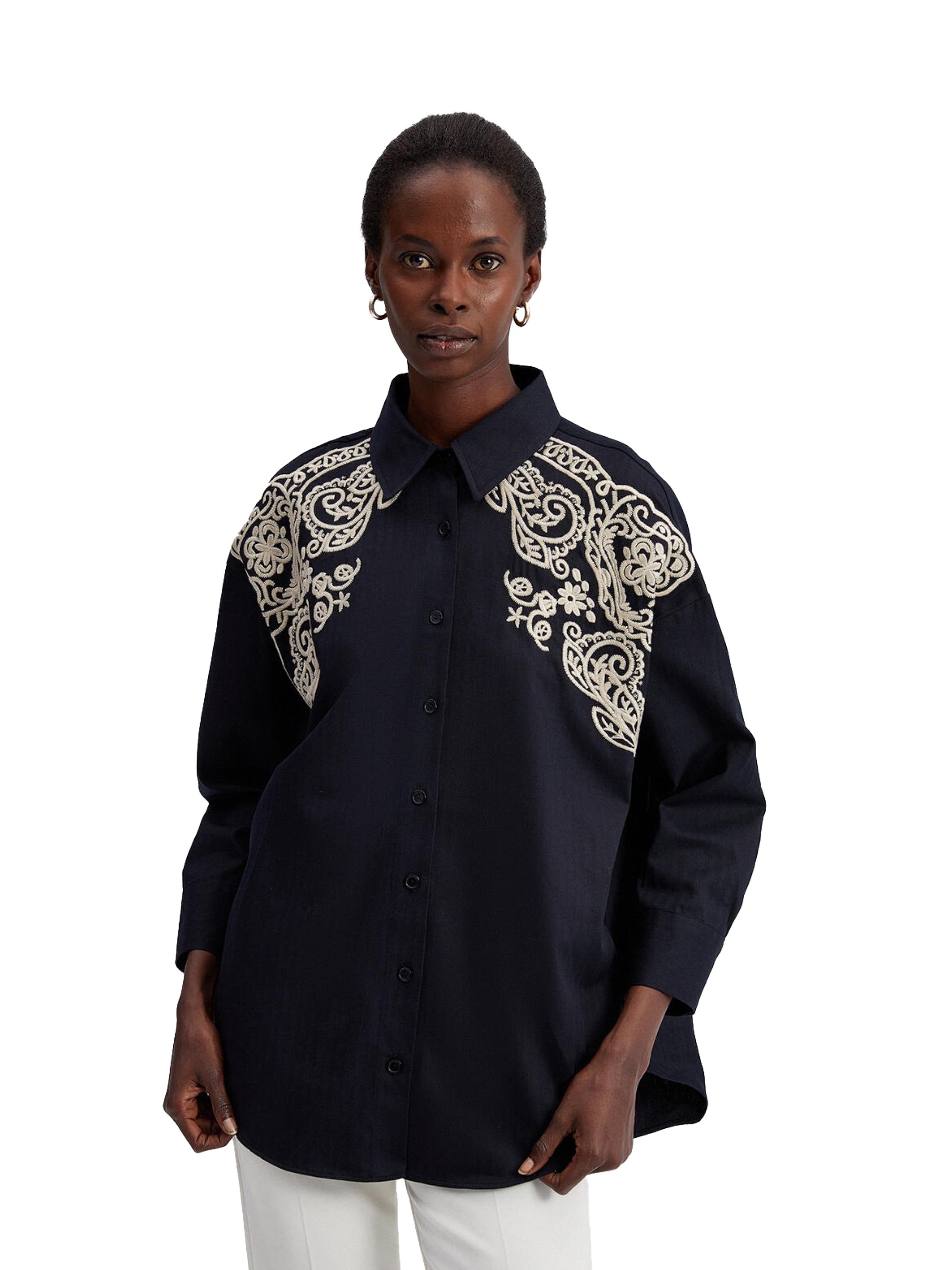 Touche Prive Bluse in Schwarz: Vorderseite