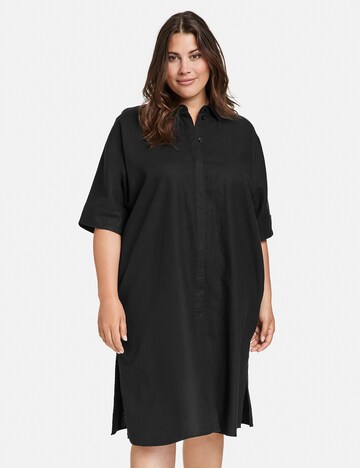 SAMOON Shirt Dress in Black: front