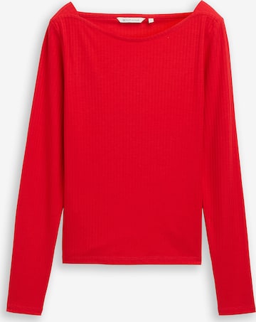 raudona TOM TAILOR DENIM Marškinėliai: priekis