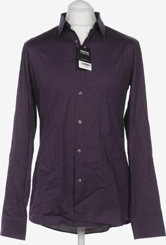 HUGO Red Button Up Shirt in M in Purple: front