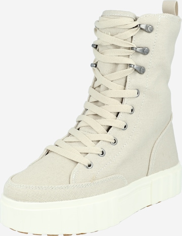 FILA Lace-Up Ankle Boots in Beige: front