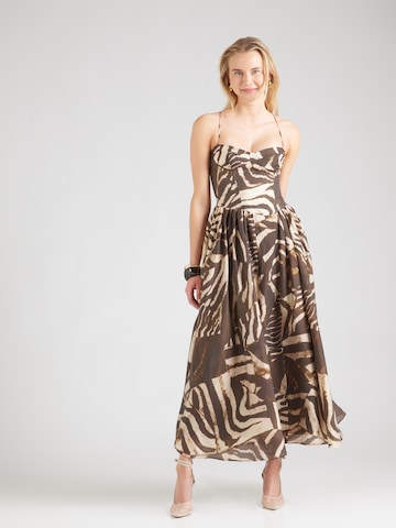 Robe Bardot en marron : devant