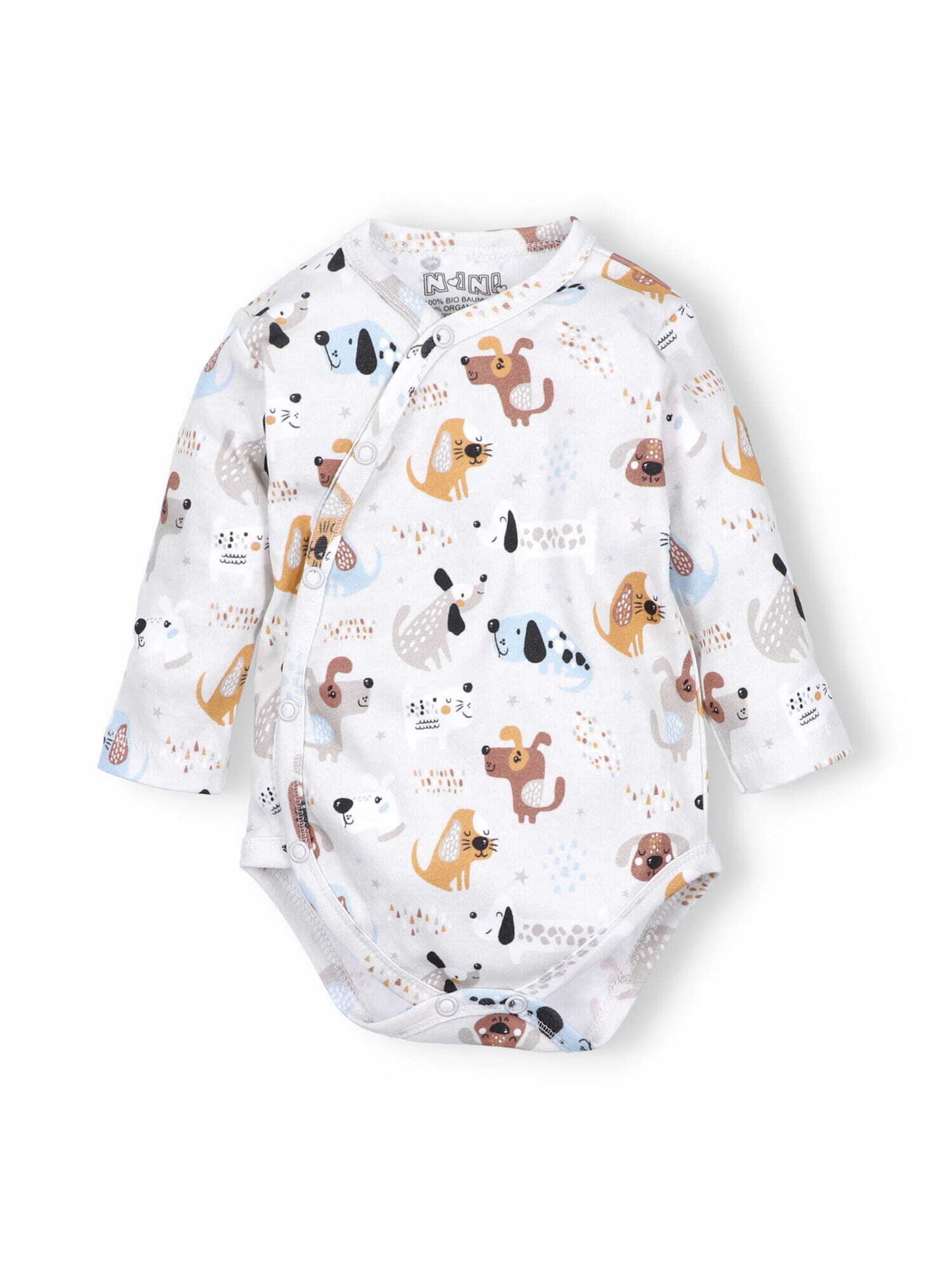 NINI Rompertje/body 'Floral' in Wit: voorkant