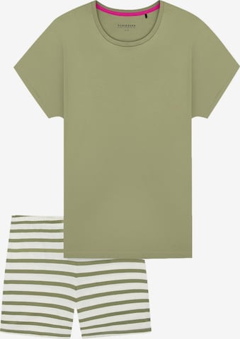 SCHIESSER Pyjama 'Casual Essentials' in Groen: voorkant