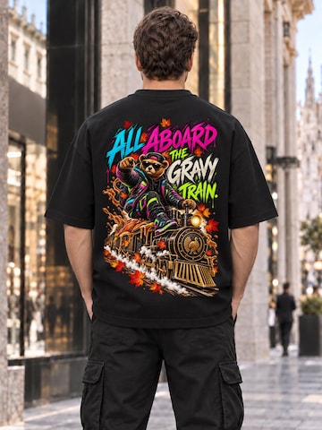 LUNØIR Studio Shirt 'BOSS Thanksgiving Feast Train'‌‌ in Schwarz