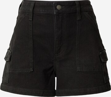 Regular Pantalon cargo HOLLISTER en noir : devant