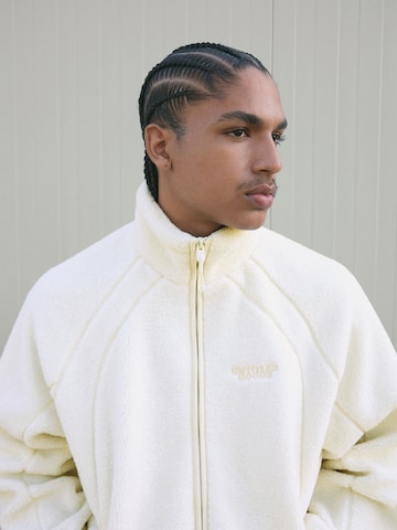 Bershka Fleece Jacket in Beige