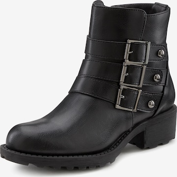 LASCANA Ankle Boots in Black: front