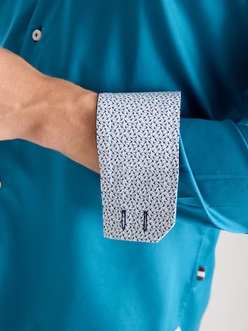 Slim fit Camicia business 'Roma Iconic Satin Man Shirt White' di 7Camicie in verde