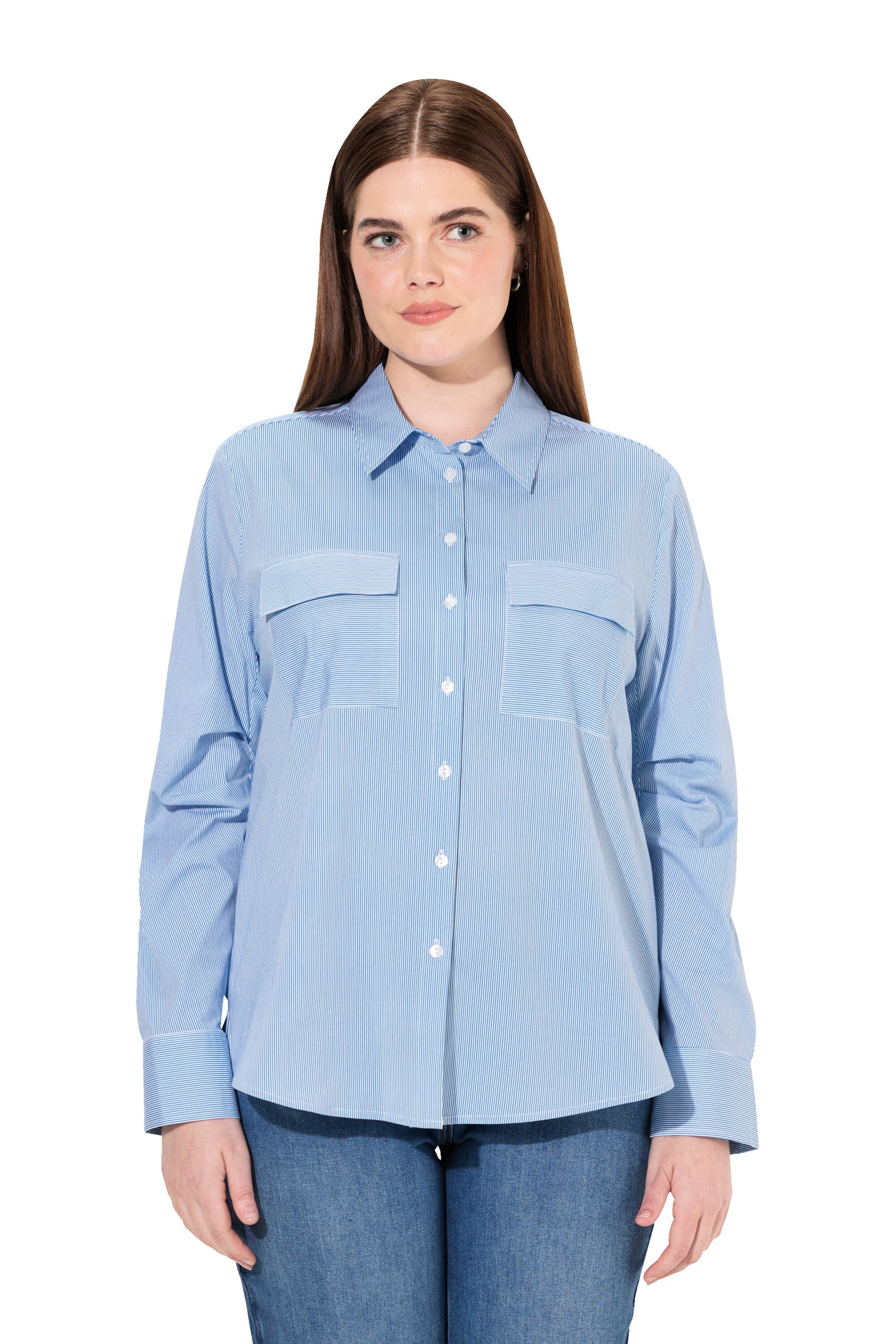 Ulla Popken Bluse in Blau: Vorderseite