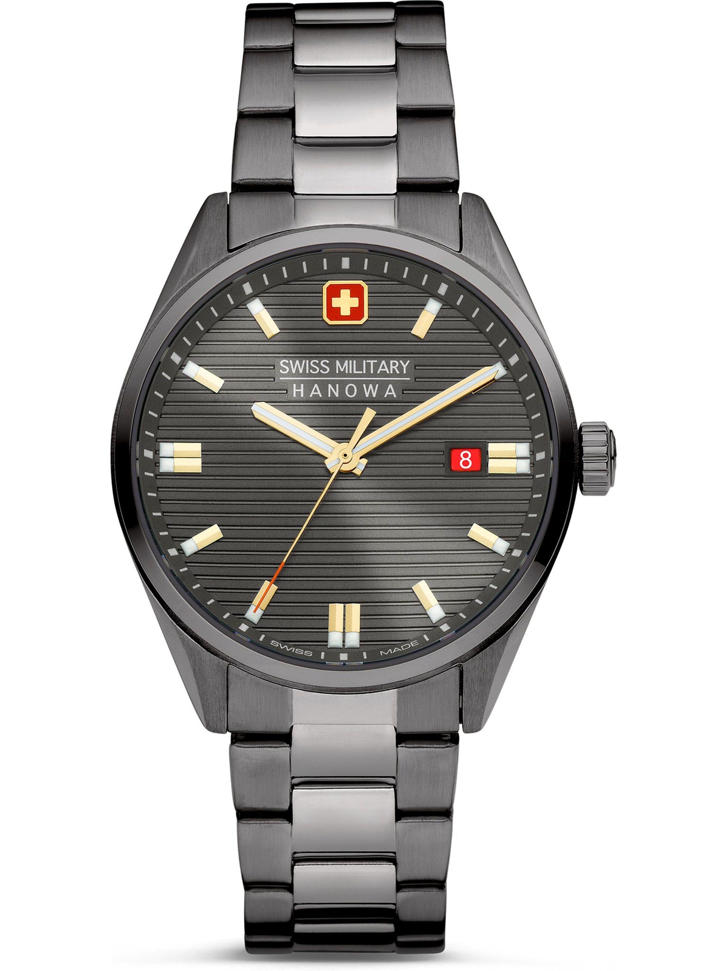 SWISS MILITARY HANOWA Analoguhr 'Roadrunner' in Grau: Vorderseite