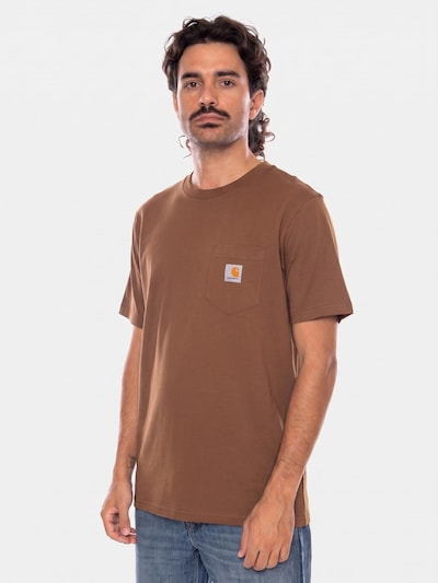Carhartt WIP Shirt 'S/S POCKET T-SHIRT WIP H BROWN' in S in de kleur Bruin, Productweergave