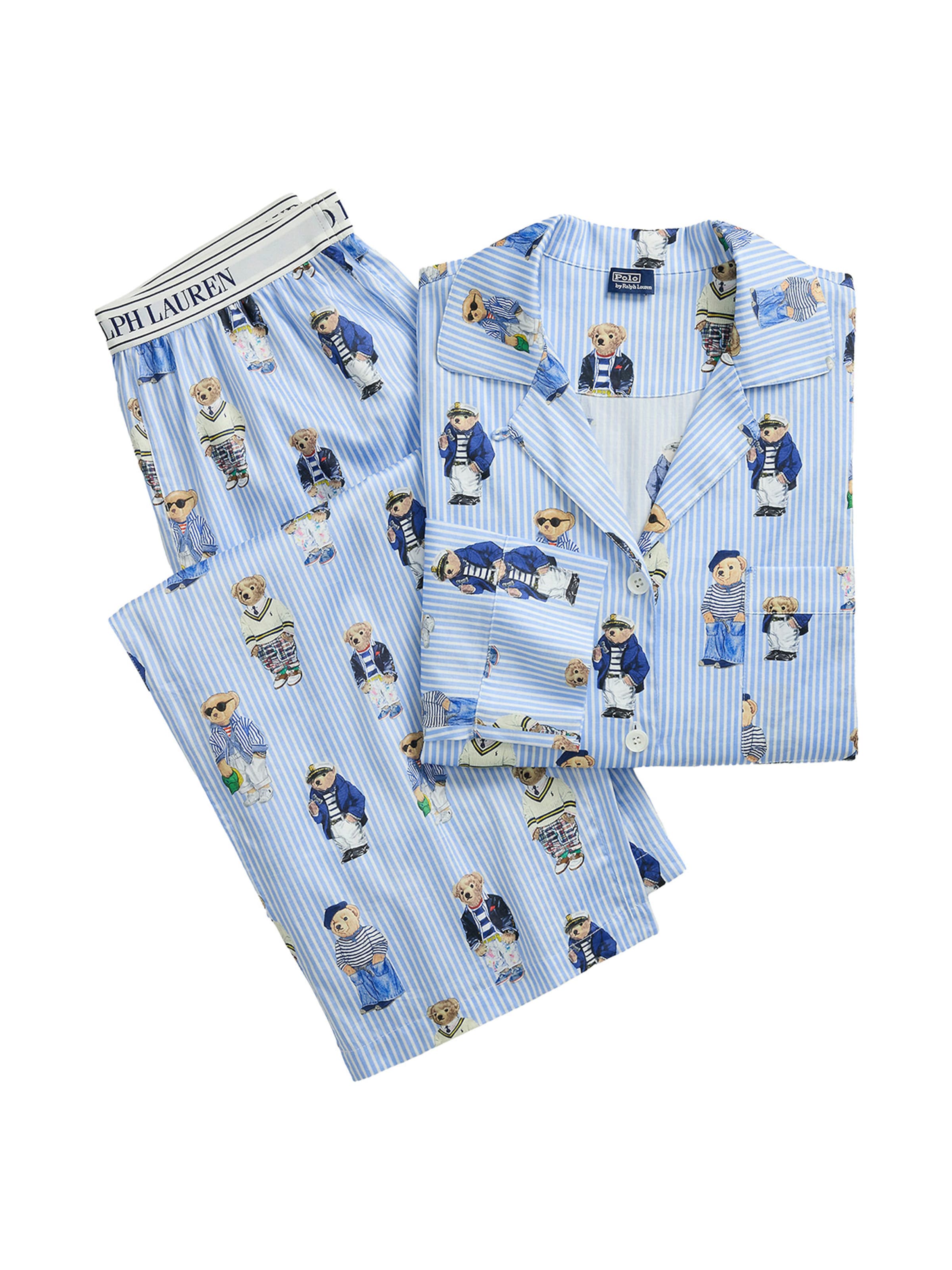 Polo Ralph Lauren Pyjama ' Iconic Bear ' in de kleur Blauw, Productweergave