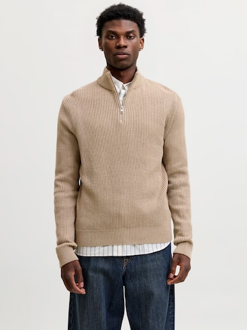 Pull-over 'JJPANNEL' JACK & JONES en marron : devant