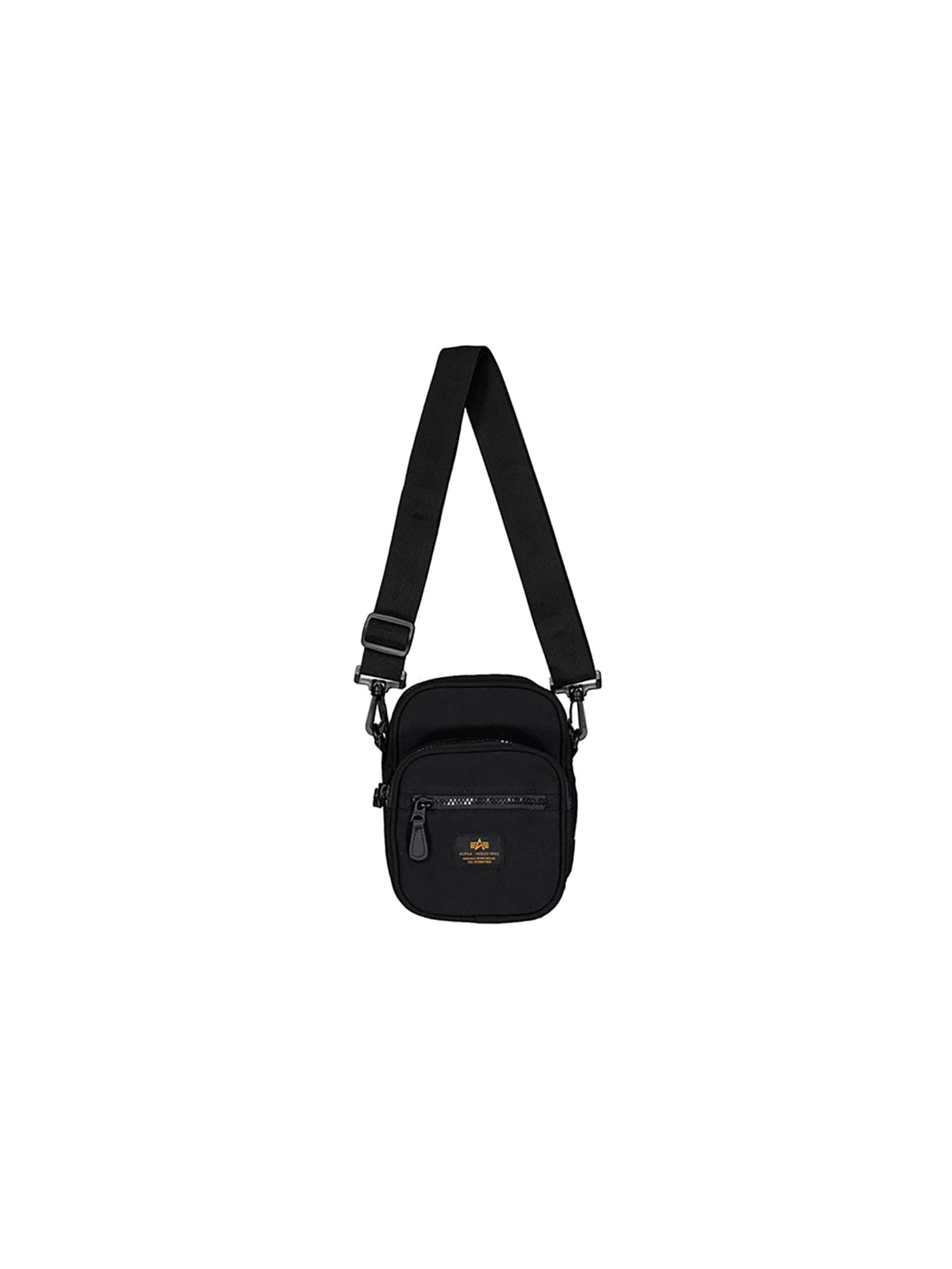 ALPHA INDUSTRIES Taška cez rameno - Čierna: predná strana