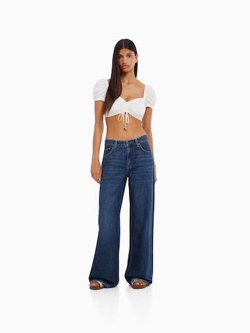 Bershka Wide Leg Jeans in Blau