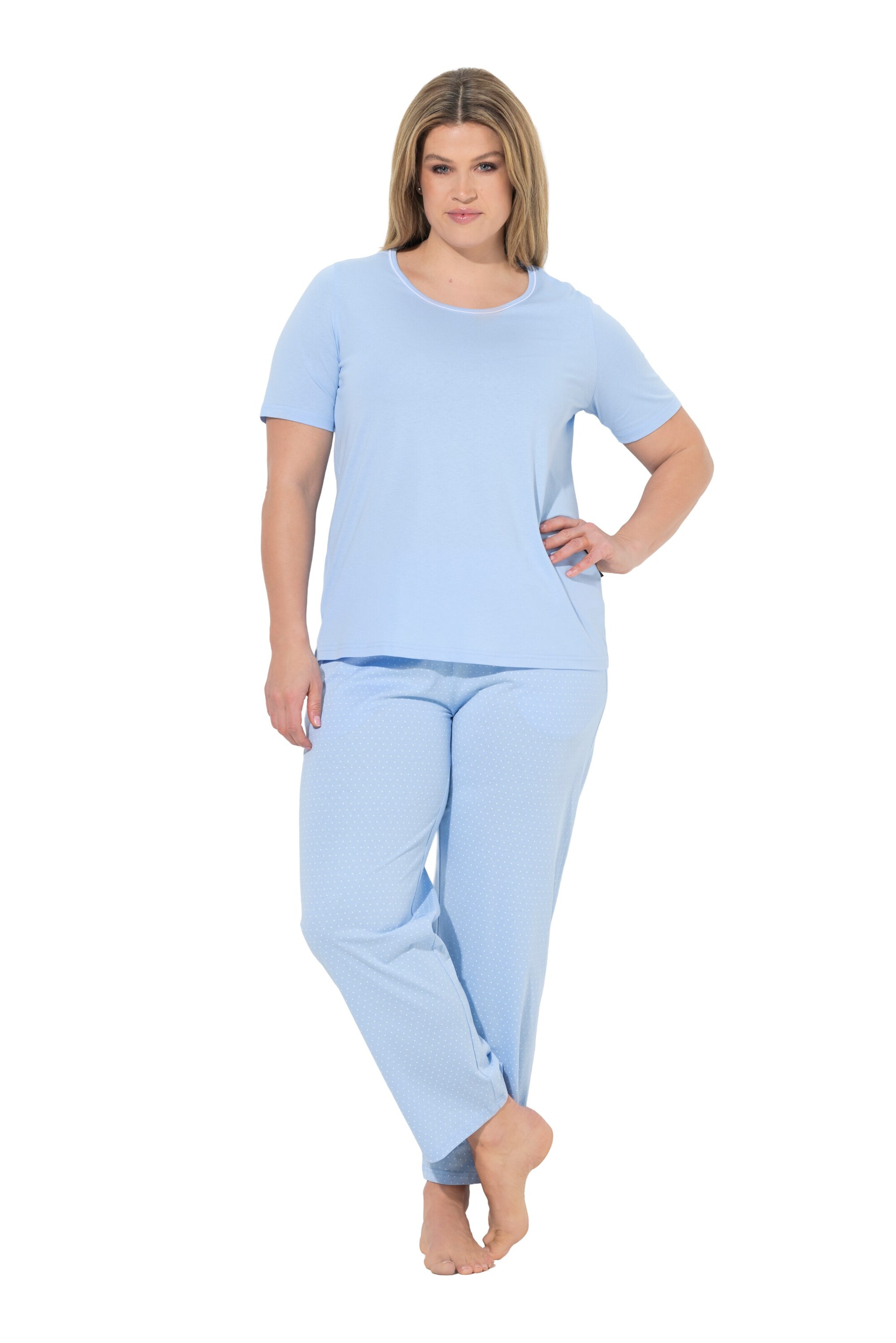 Ulla Popken Pyjama in Blau: Vorderseite