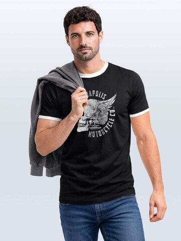 Neverless Shirt 'Motorcycle Skull' in Black