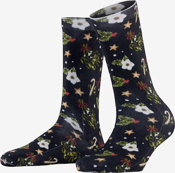 BURLINGTON Socks 'Fancy Christmas' in Blue: front