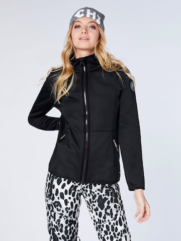 CHIEMSEE Fleece Jacket 'Trivor' in Black: front