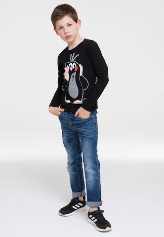 LOGOSHIRT Shirt 'Der kleine Maulwurf' in Black