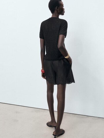 MANGO Gebreid vest 'SCOTTIE' in Zwart