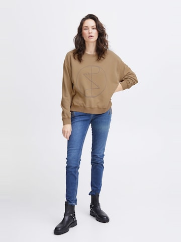 PULZ Jeans Sweatshirt 'MALLIE' in Brown