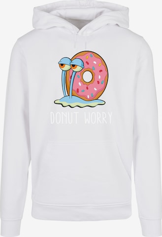 F4NT4STIC Sweatshirt 'Spongebob Schwammkopf Gary Donut Worry' in Wit: voorkant