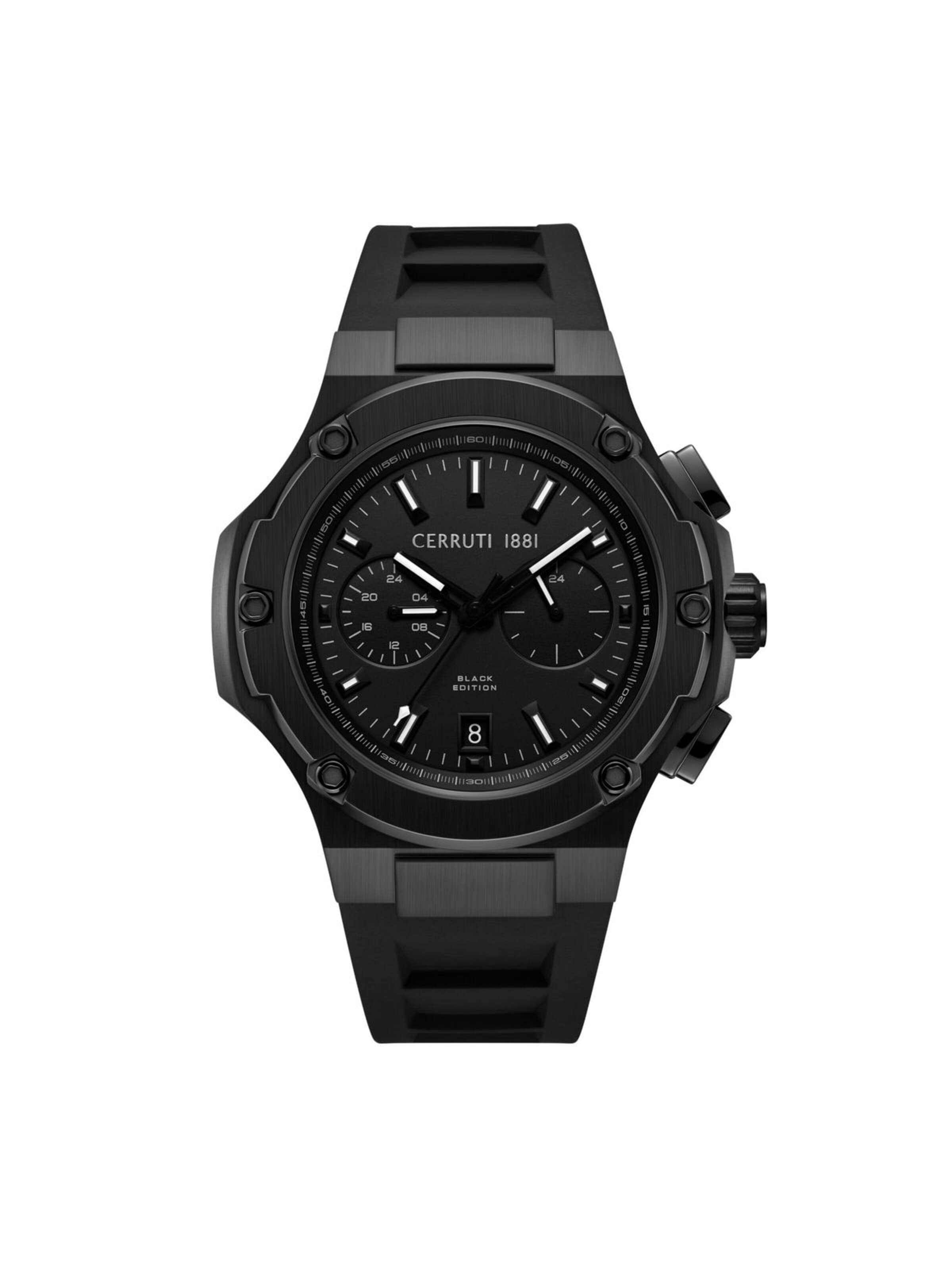 Montre à affichage analogique 'Lucardo' CERRUTI 1881 en noir : devant