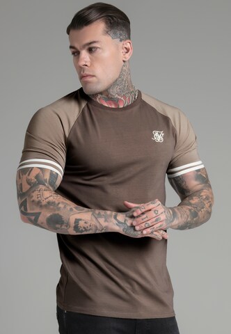 Maglietta di SikSilk in marrone: frontale