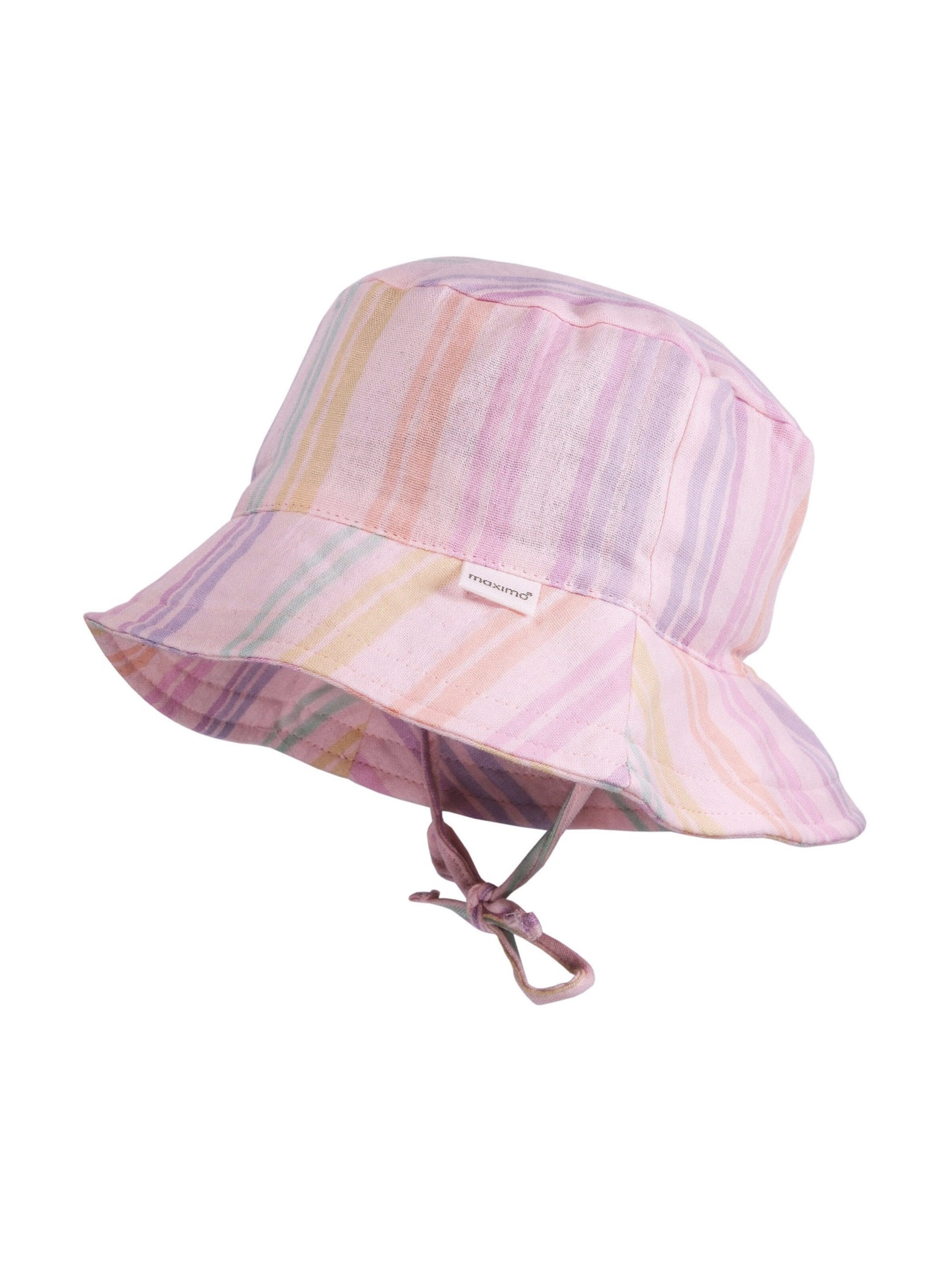 MAXIMO Hat 'GOTS MINI-Hut, Bindeband Musselinstoff, Futter, UV' in Pink: front