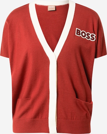 BOSS Orange Knit cardigan 'Fabulas' in Red: front