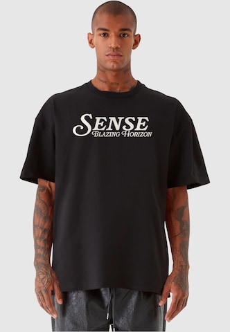 9N1M SENSE T-Shirt 'Blazing Horizon' in Schwarz: predná strana