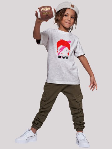 F4NT4STIC Shirt 'David Bowie Lightning Bolt Sketch' in Grau