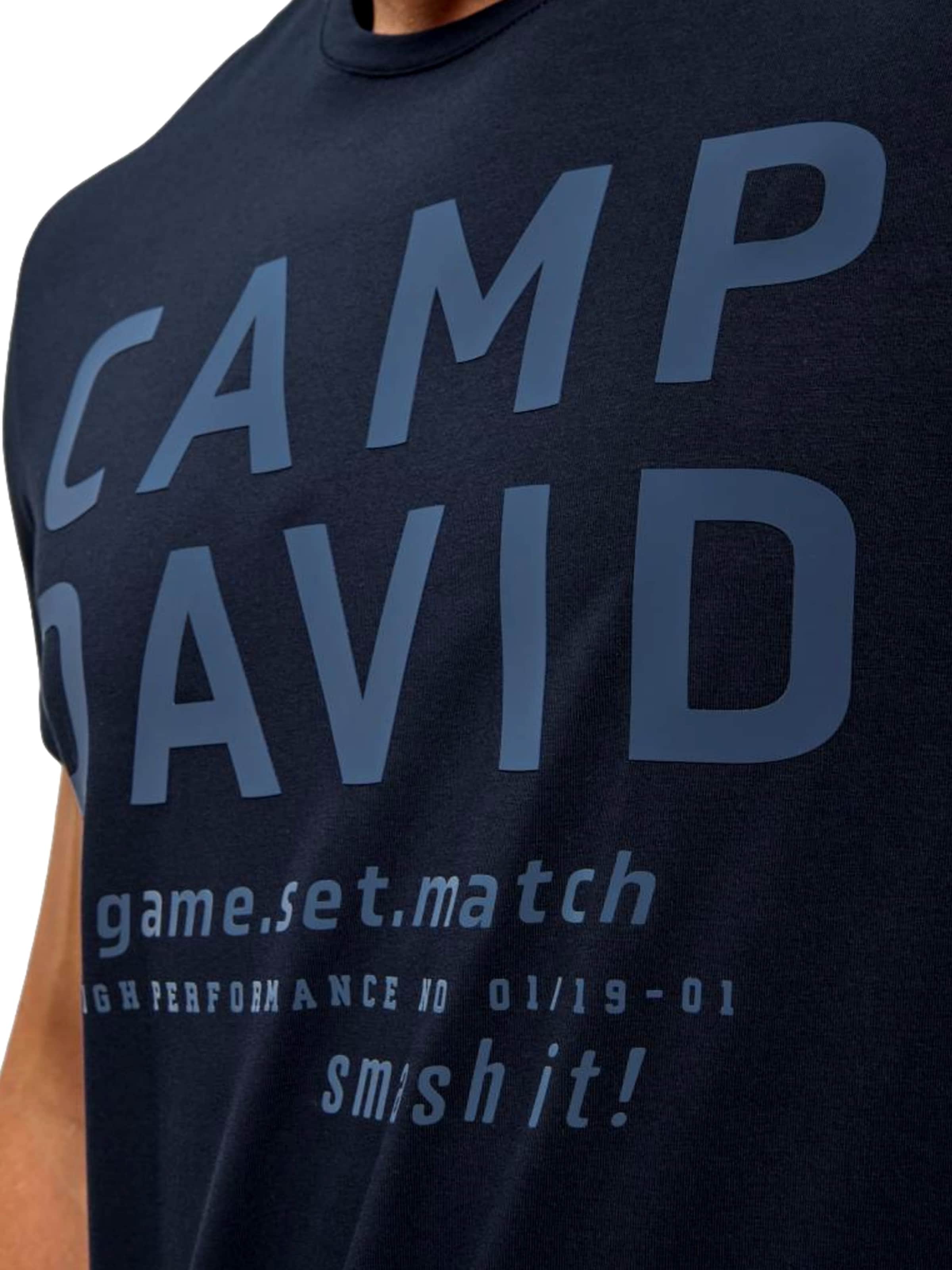 T-Shirt 'Game.Set.Match' CAMP DAVID en bleu