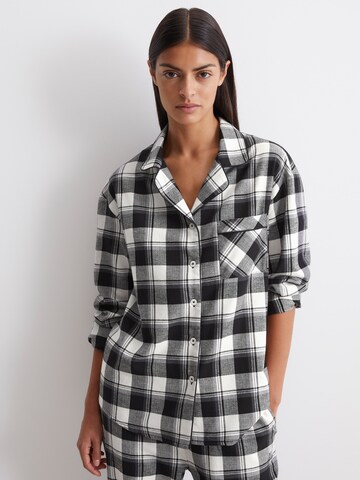 Marc O'Polo Slaapshirt ' Cozy Flanell ' in Zwart: voorkant