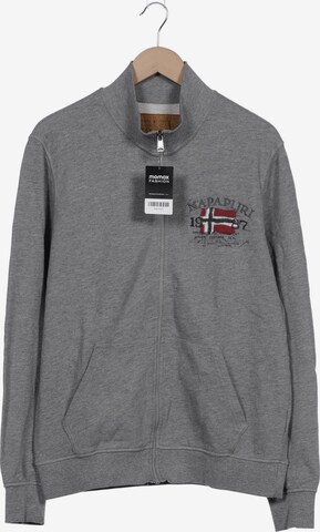 NAPAPIJRI Sweatshirt & Zip-Up Hoodie in XL in Grey: front