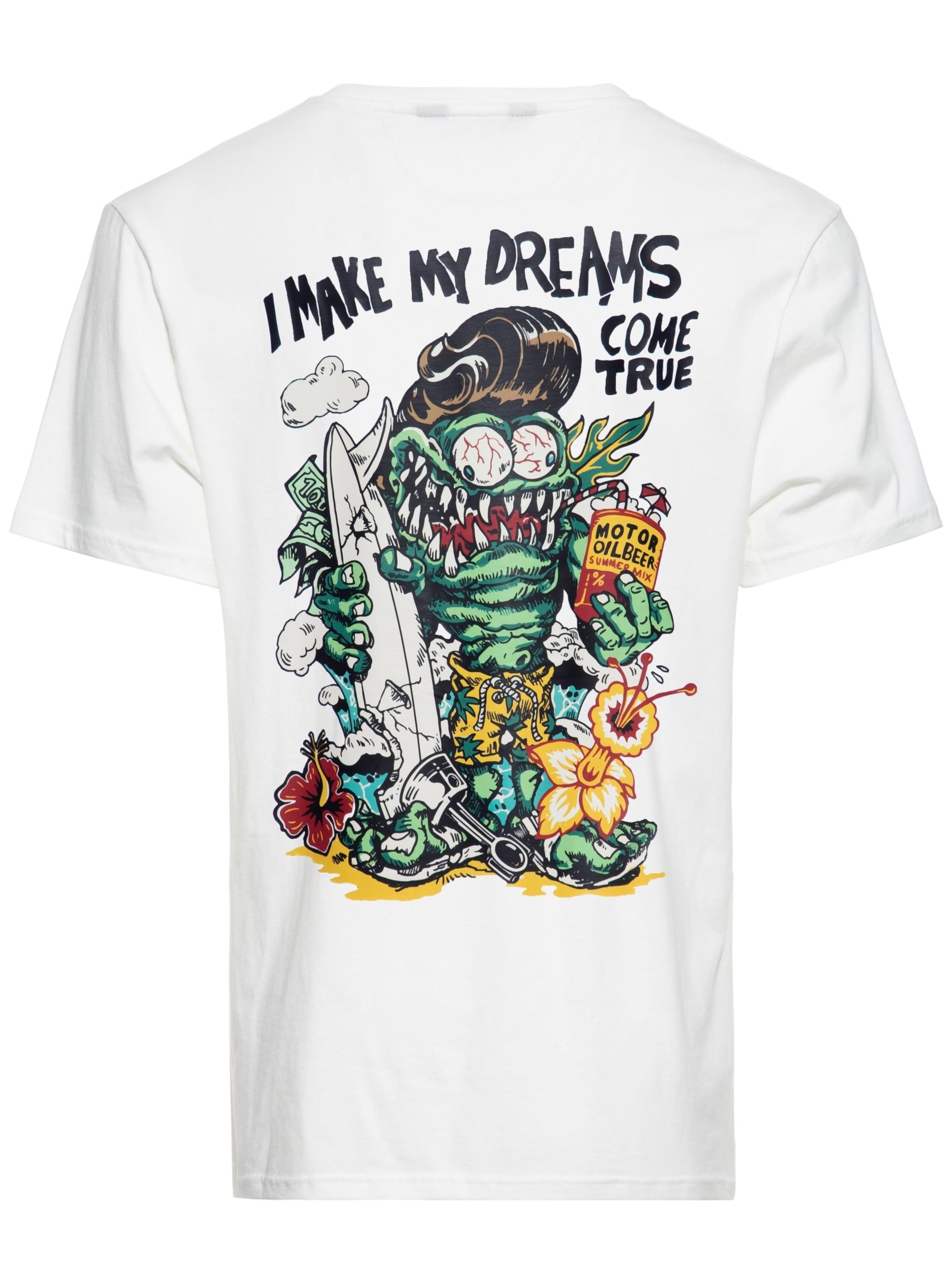 King Kerosin Shirt 'I make my dreams' in White: front