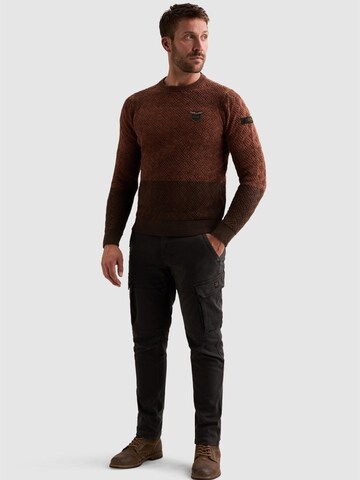 PME Legend Trui 'Pullover with gradient and tape detail' in Bruin
