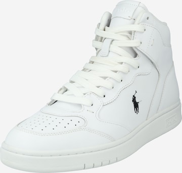 Polo Ralph Lauren High-Top Sneakers in White: front