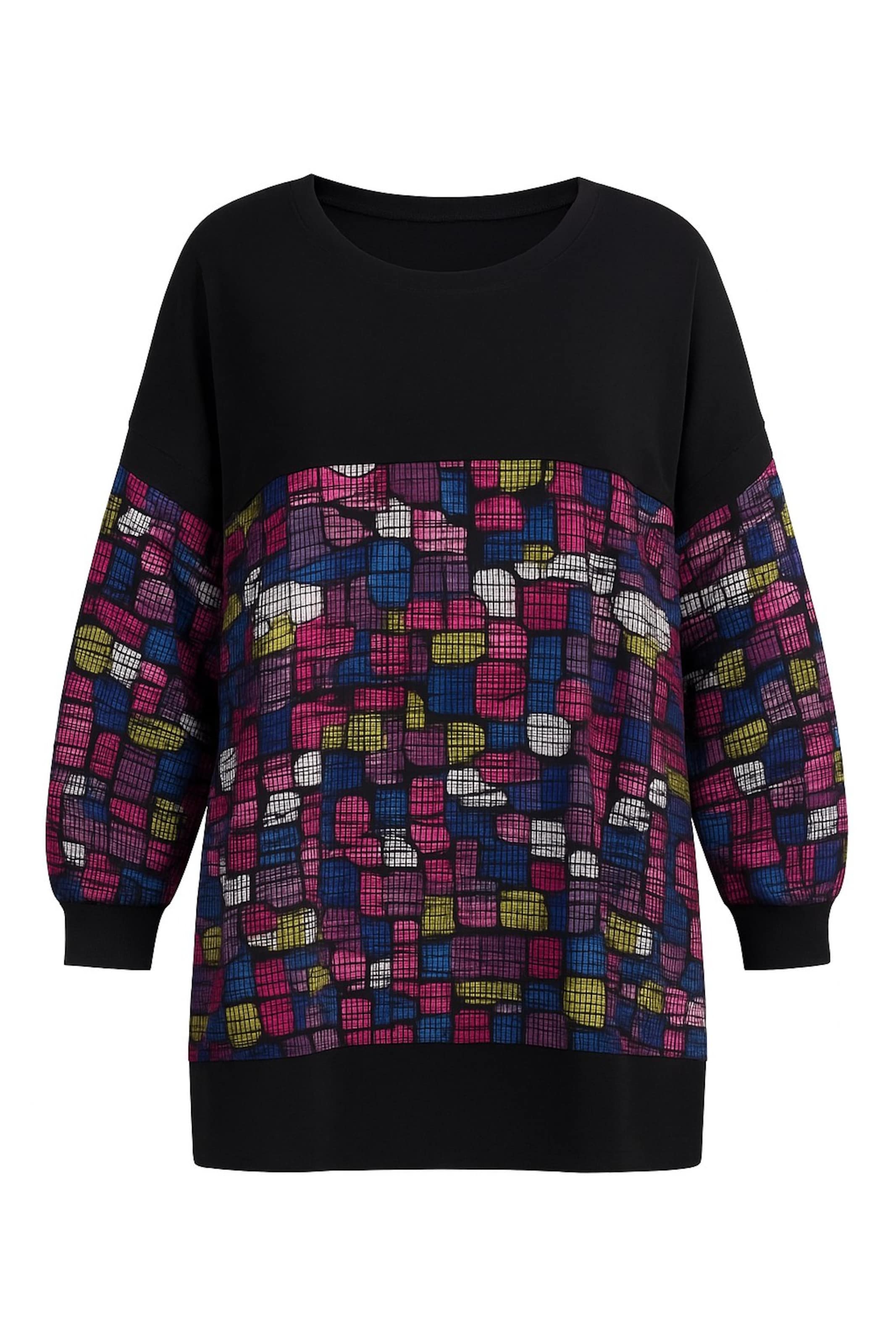 Stil Diva Shirt in blau / gelb / schwarz / weiß, Produktansicht