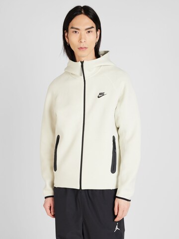 Nike Sportswear Zip-Up Hoodie 'TCH FLC' in White: front