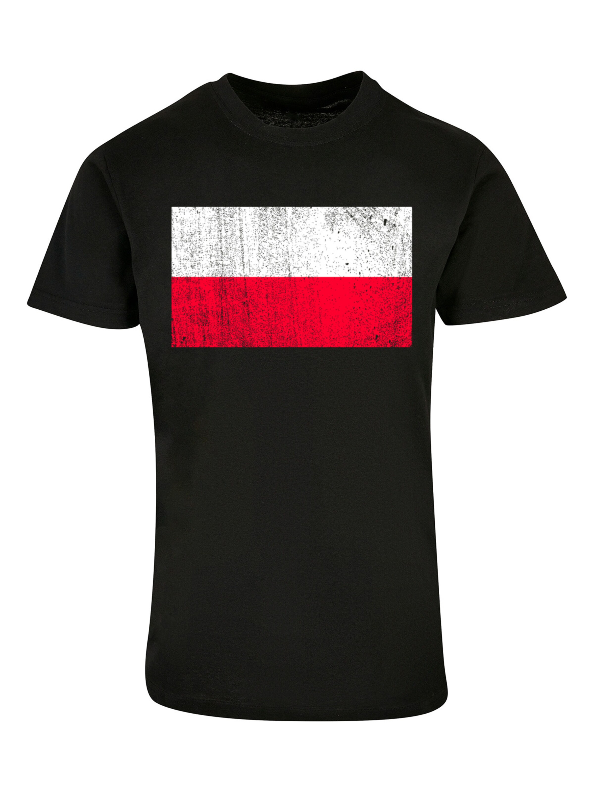 T-Shirt 'Polen Flagge' F4NT4STIC en noir : devant