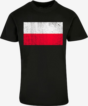 T-Shirt 'Polen Flagge' F4NT4STIC en noir : devant
