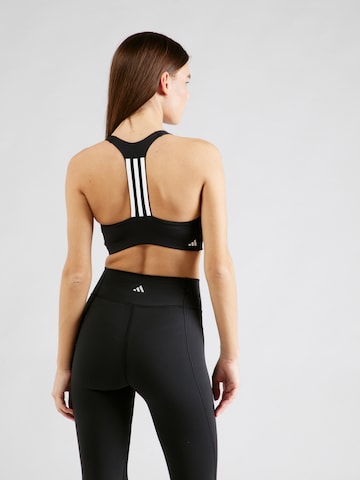 juoda ADIDAS PERFORMANCE Biustjė Sportinė liemenėlė 'Powerimpact Training Medium-support 3-stripes'